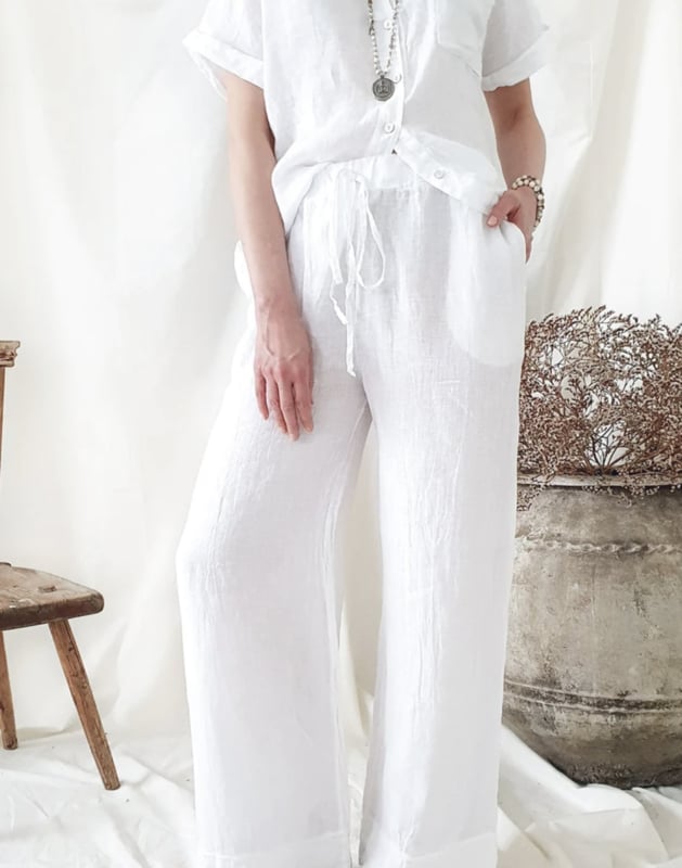 BYPIAS Bohemiana Full Moon Pants White