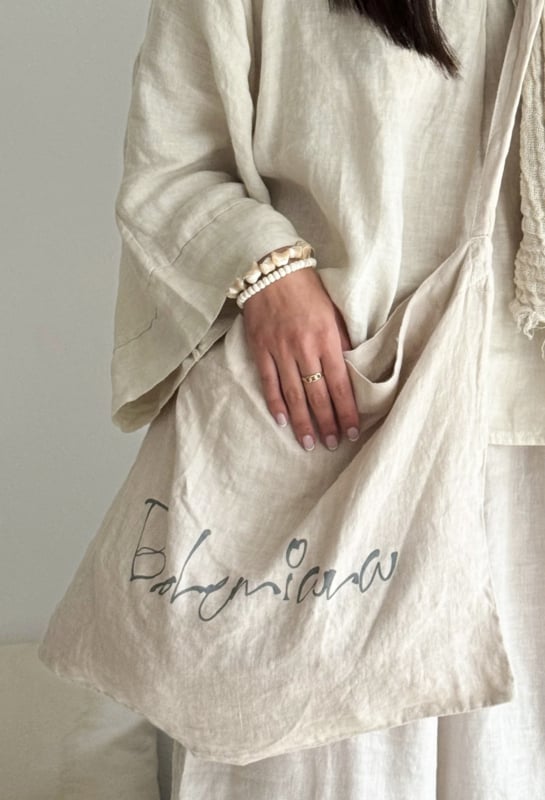 BYPIAS BOHEMIANA BOHO LINNEN TAS SAND