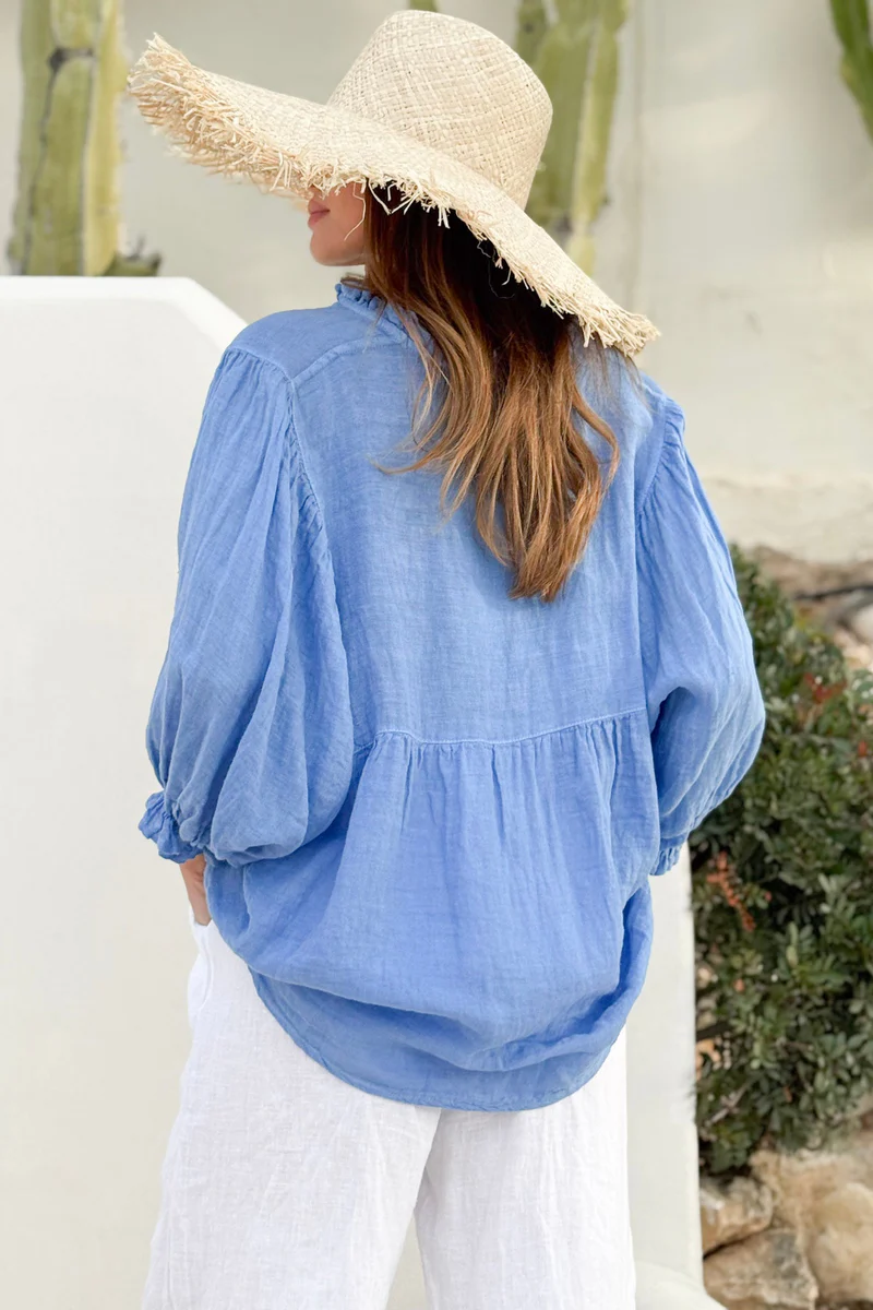 Bypias bohemian blouse Alice heavenly blue