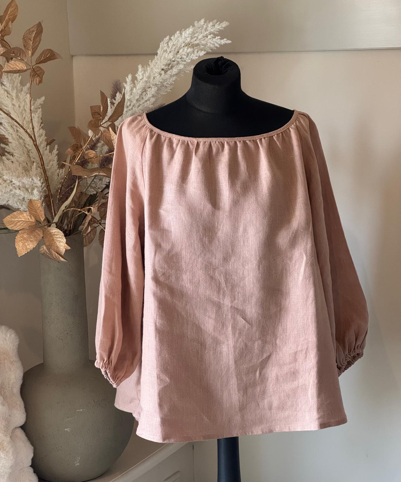 BYPIAS ANALISE LINNEN BLOUSE POWDER