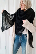 BYPIAS BOHEMIANA  DREAMY MOHAIR SCARF, ZWART