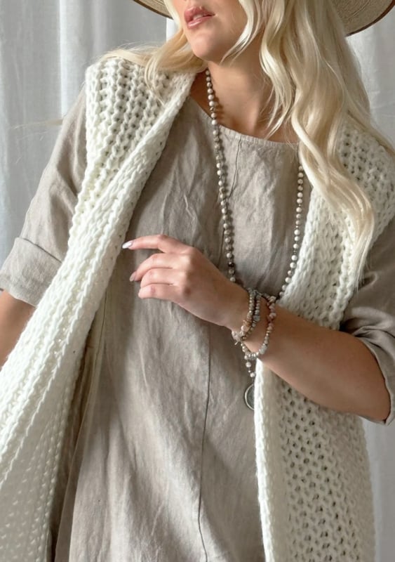 BYPIAS  BOHEMIANA  AURELLE VEST OFF WHITE