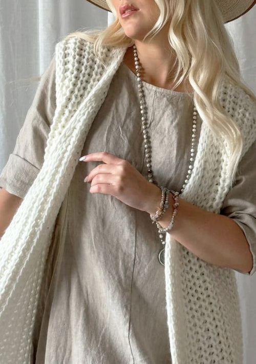 BYPIAS  BOHEMIANA  AURELLE VEST OFF WHITE