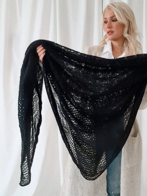 BYPIAS BOHEMIANA  DREAMY MOHAIR SCARF ZWART