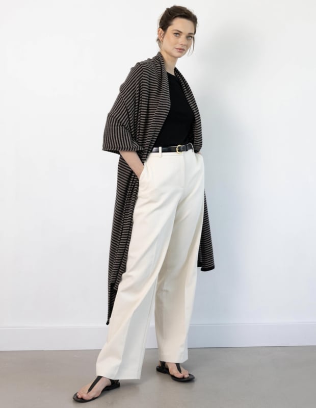 Sjaalmania Cosy Chic Sjaal Stripes Black/ Brown Melee