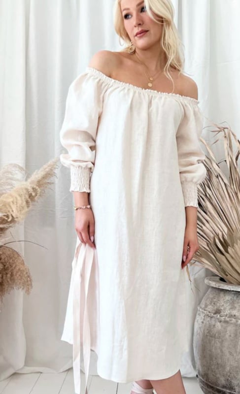 BYPIAS AMALFI DRESS CREAM