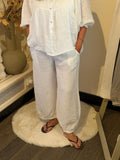Bypias bohemiana bubble linnen broek wit