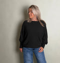 fijngebreide trui Batwing zwart Classic Beauty & Fashion