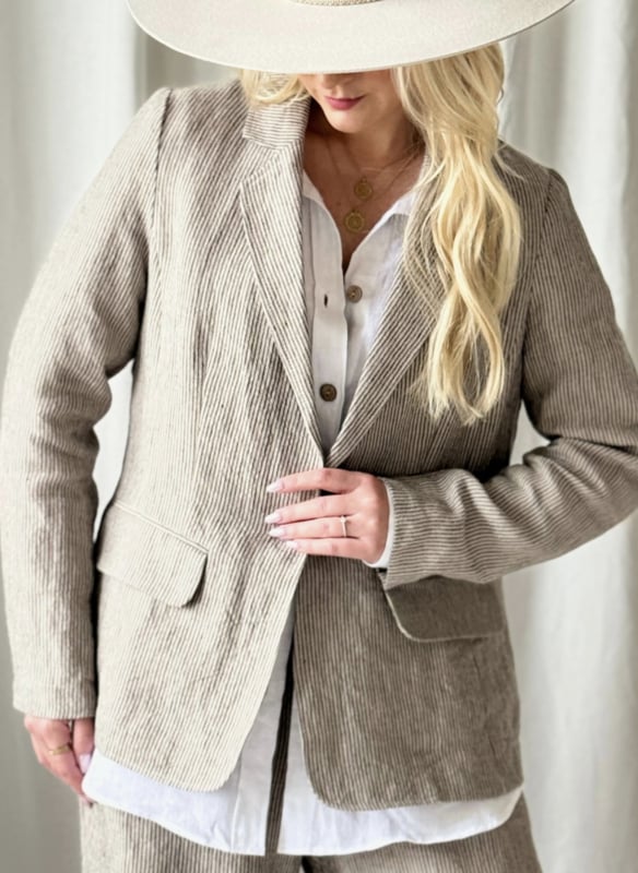 BYPIAS LINNEN BLAZER PINSTRIPE