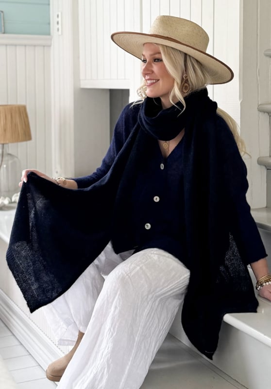 BYPIAS, ADAMS ALPACA SCARF, NAVY