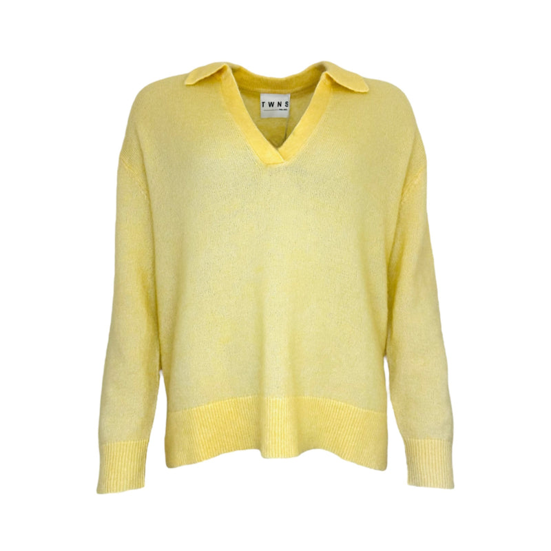 TWNS SPARKS POLO NECK SWEATER BUTTER YELLOW