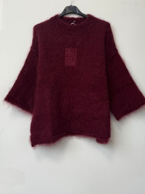 Kid Mohair Sweather Cozy Burgundy