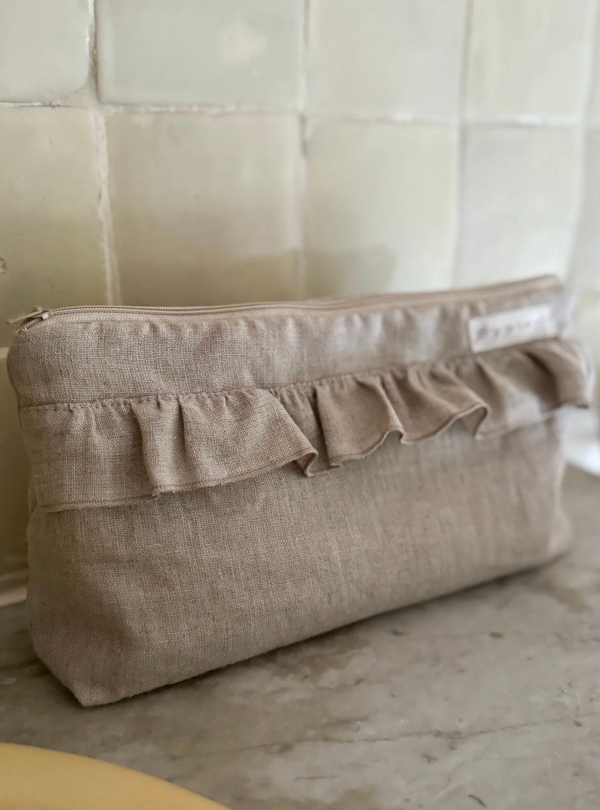 BYPIAS LINNEN TOILET/MAKE UP TASJE NATUREL