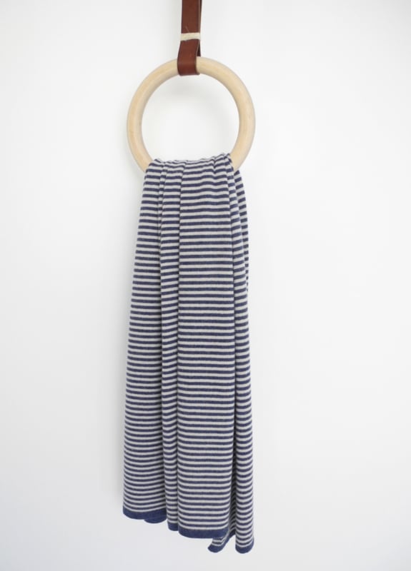 Sjaalmania Cosy Chic Sjaal Stripes Denim/Light Sand