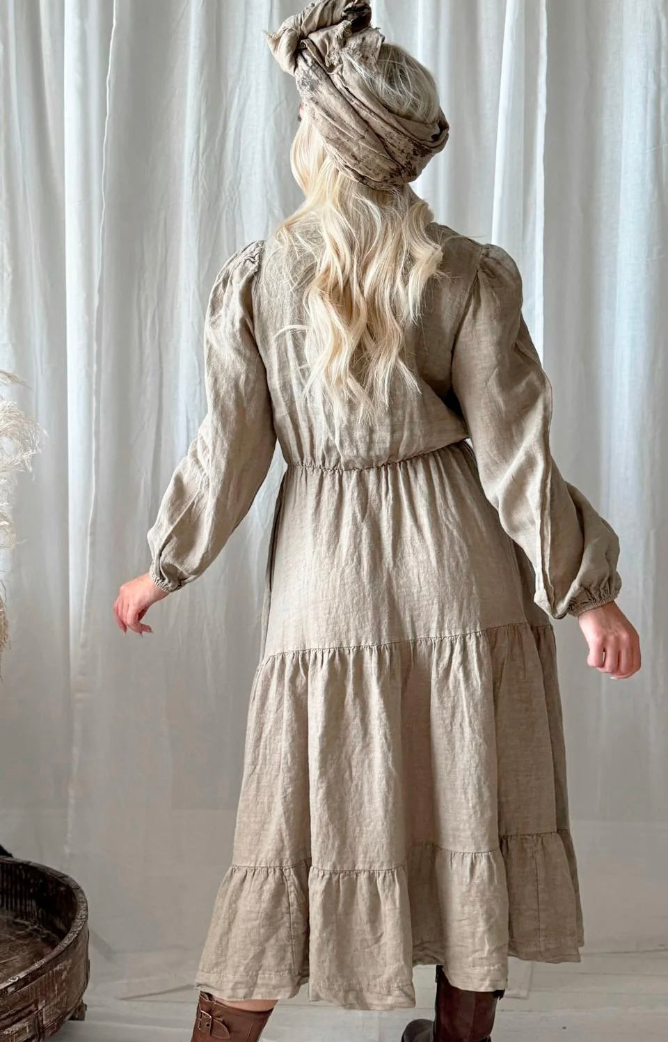 BYPIAS BOHIEMIANA LINEN DRESS CHARLY CASHMERE