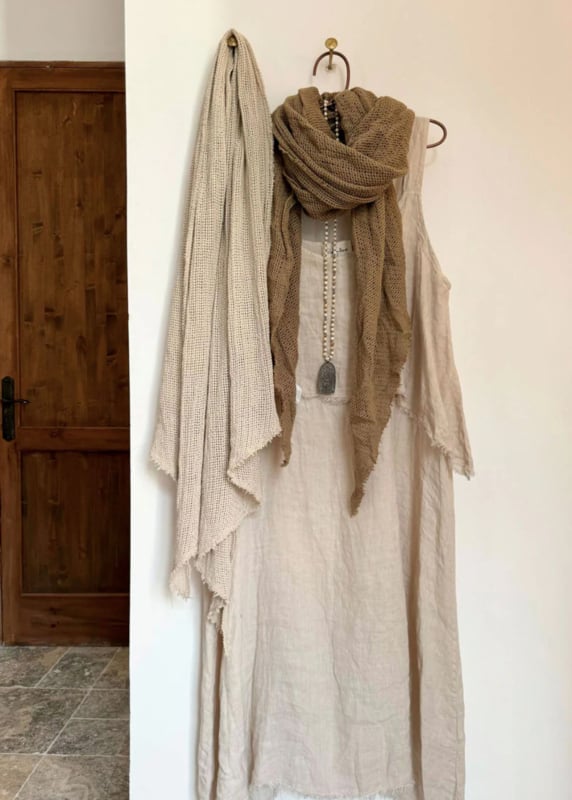 BYPIAS  BOHEMIANA CROCHET MESH SCARF Savanna