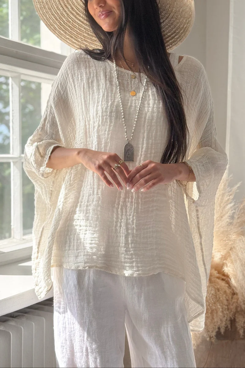 Bypias bohemiana corazon shirt vanille