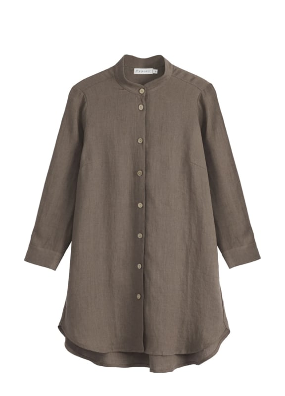 BYPIAS  LINNEN BLOUSE MILLIE COFFEE