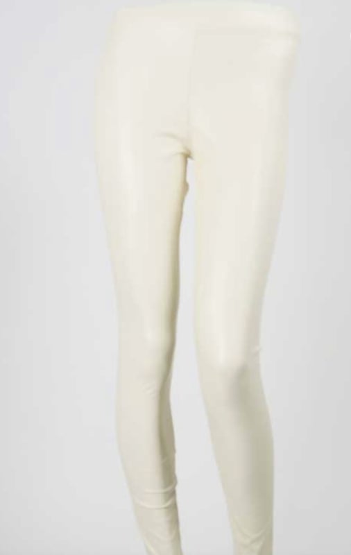 Nora Leather Look Legging Ecru