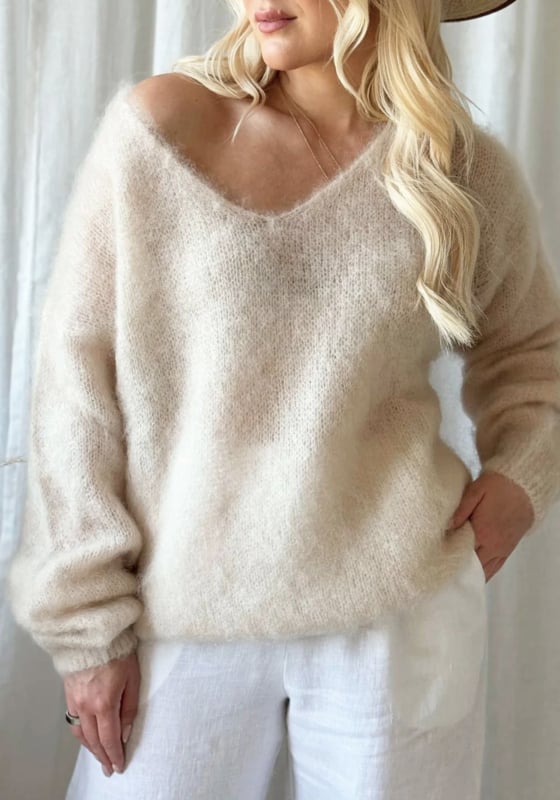 BYPIAS, BOHIEMIANA,  MOHAIR HEAVEN TRUI BEIGE
