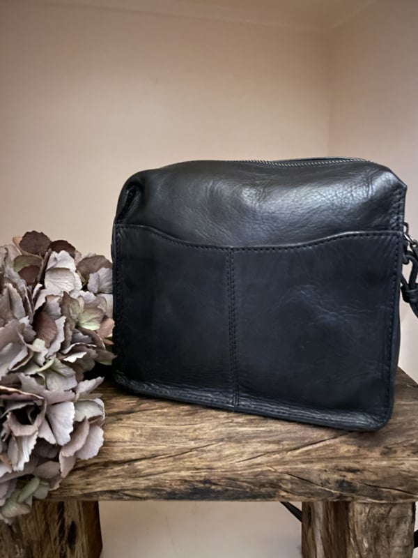 Bag2Bag Tas leder Anvik zwart