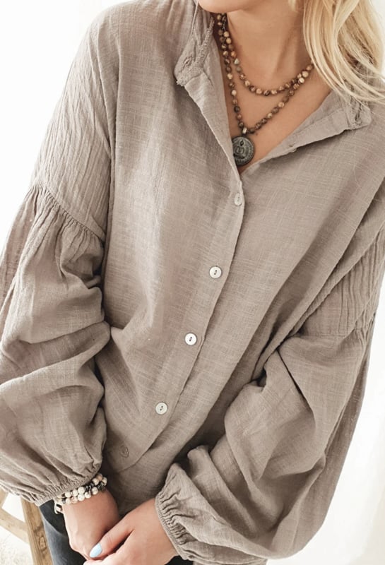 BYPIAS CHALKY BLOUSE TAUPE
