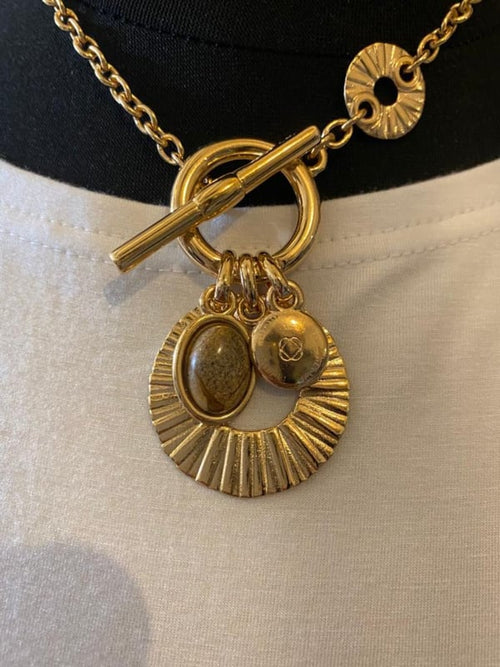 Blow Bijoux Necklace Gold met een mooie Jasper steen