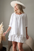 BYPIAS BOHEMIANA Deanna linen tunic white