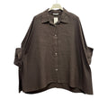Linnen blouse model Debby chocolade