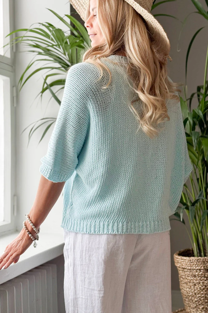 Bypias bohemiana sweater Deia light blue