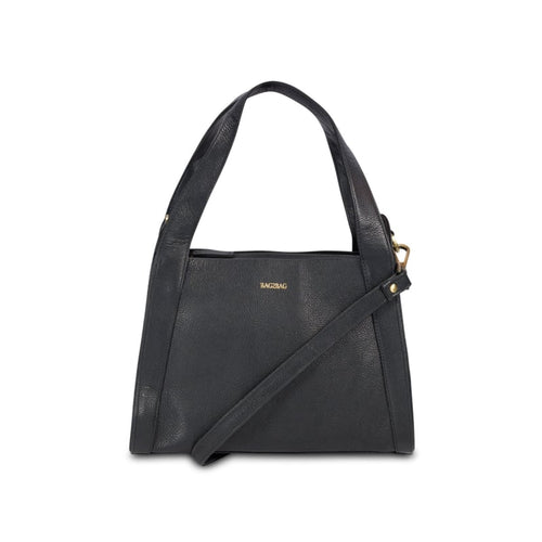 Bag2Bag lederen tas Abby Zwart