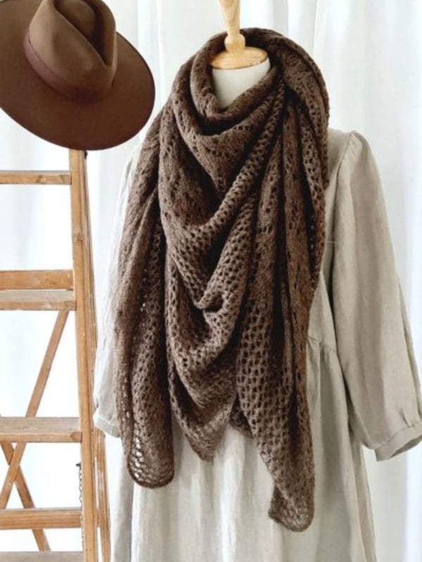 BYPIAS DREAMY MOHAIR SCARF, ESPRESSO