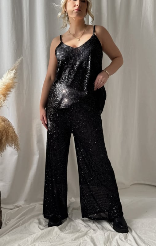 BYPIAS BOHEMIANA PAILLETTE MILLENIUM BROEK ZWART