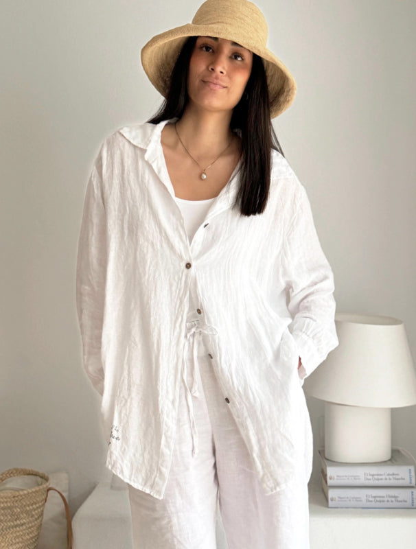 BYPIAS BOHEMIANA LINNEN BLOUSE EASY DAYS WHITE