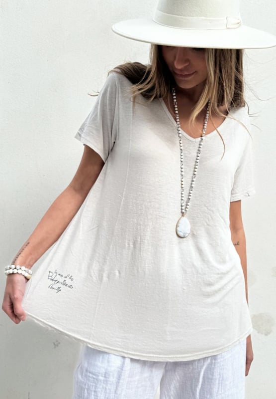 BOHIEMIANA. TENCEL SHIRT BEIGE