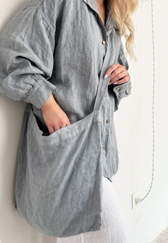 BYPIAS BOHEMIANA BOHO LINNEN TAS SMOKEY BLUE