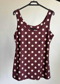 Basic top Dot in Burgundy