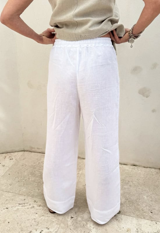 BYPIAS MALLORCA LINNEN BROEK WIT