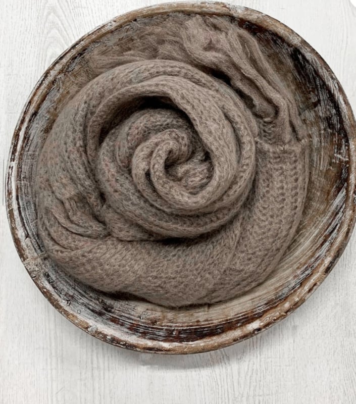 BYPIAS BOHEMIANA MUFFY MOHAIR SCARF TAUPE