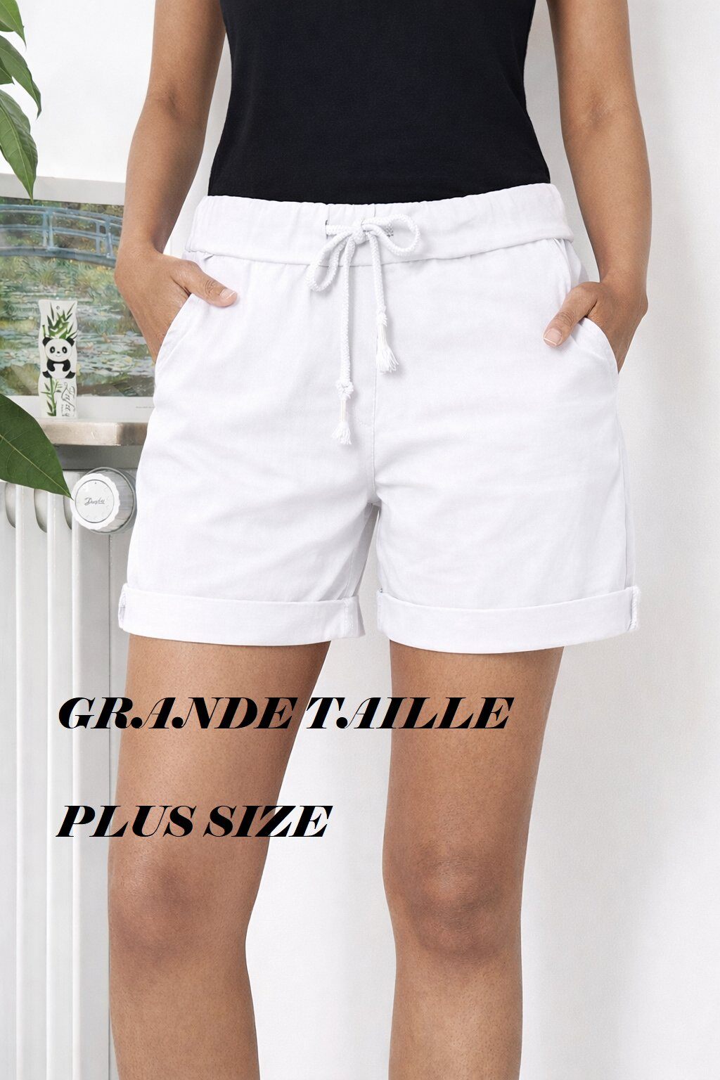 Jog pants Short Tamara Plus size wit