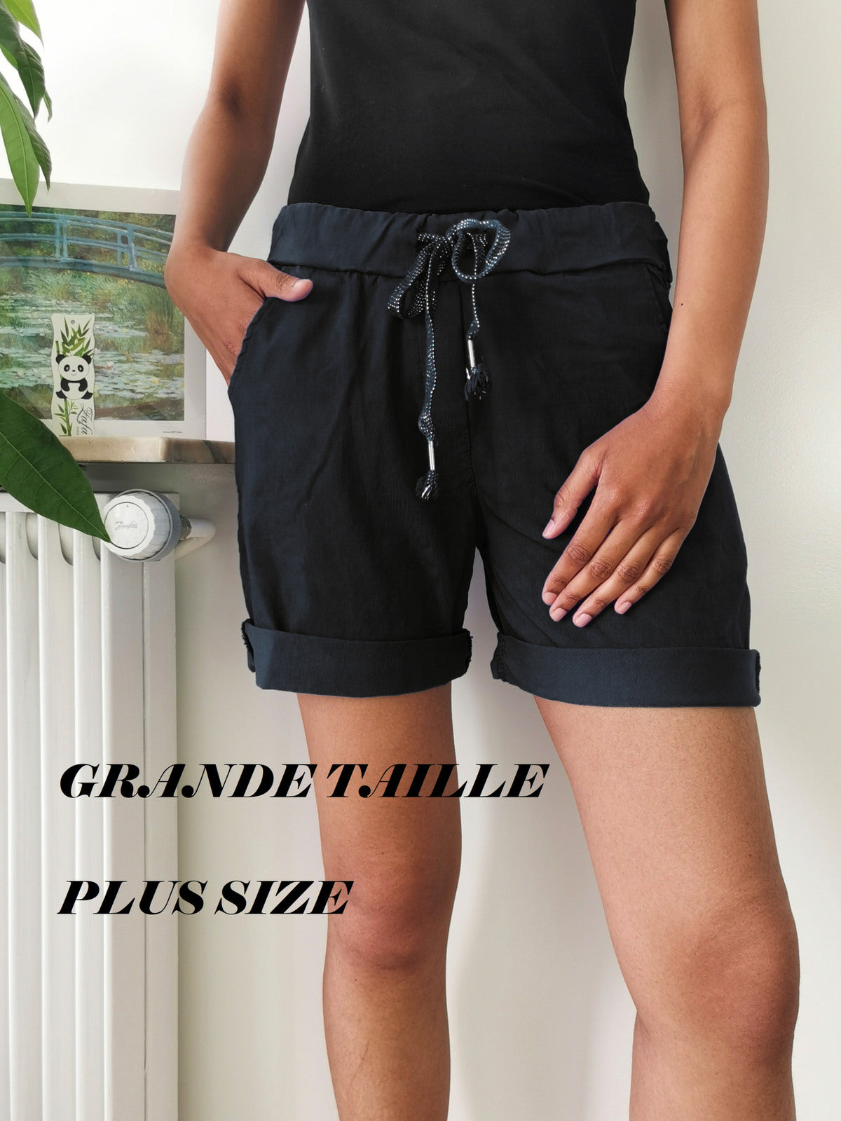 Jog pants Short Tamara Plus size zwart