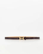 Riem Herma Small Croco in donkerbruin – riem met crocoprint voor dames, tweede aanzicht
