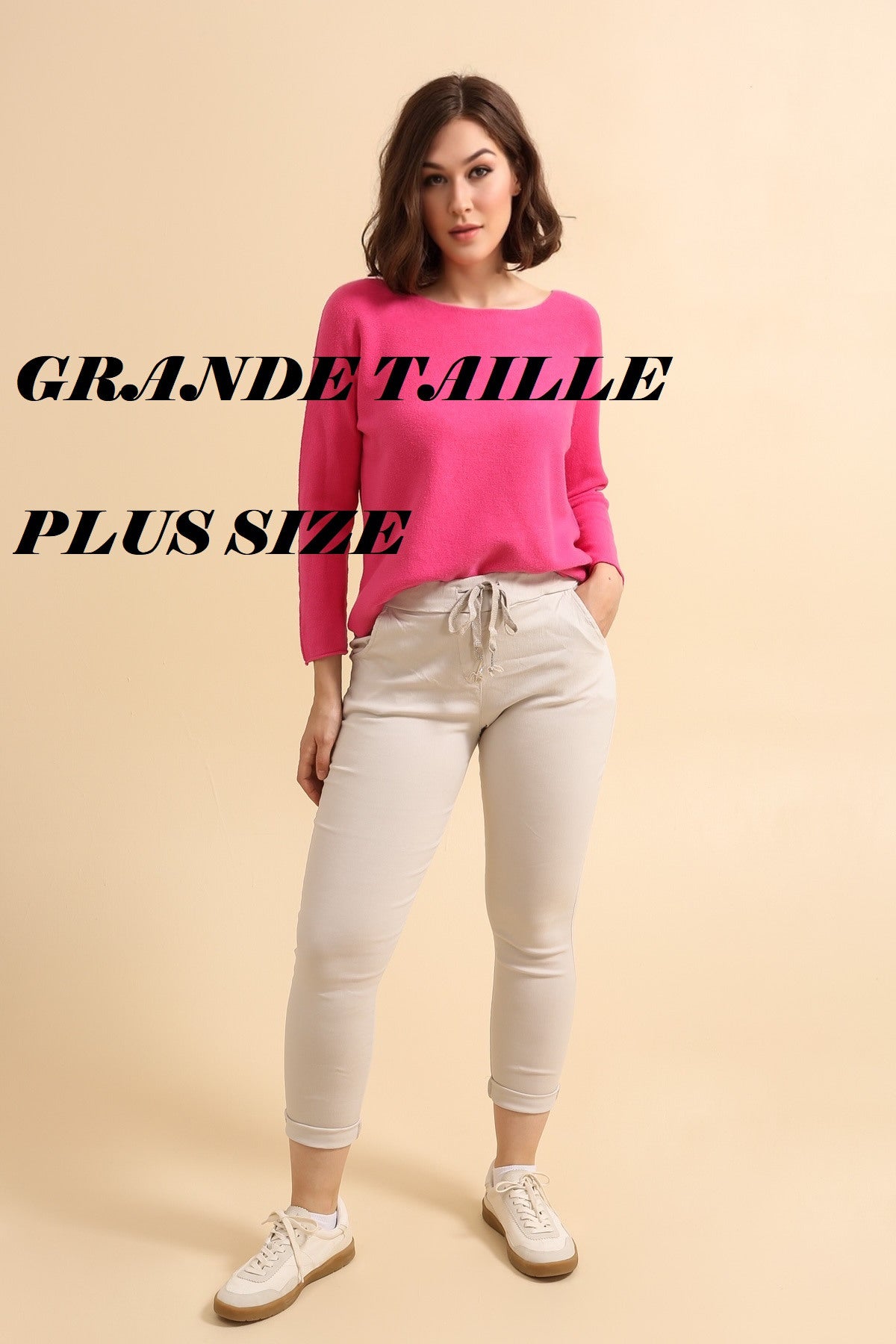 Jog pants Tamara Plus size Beige