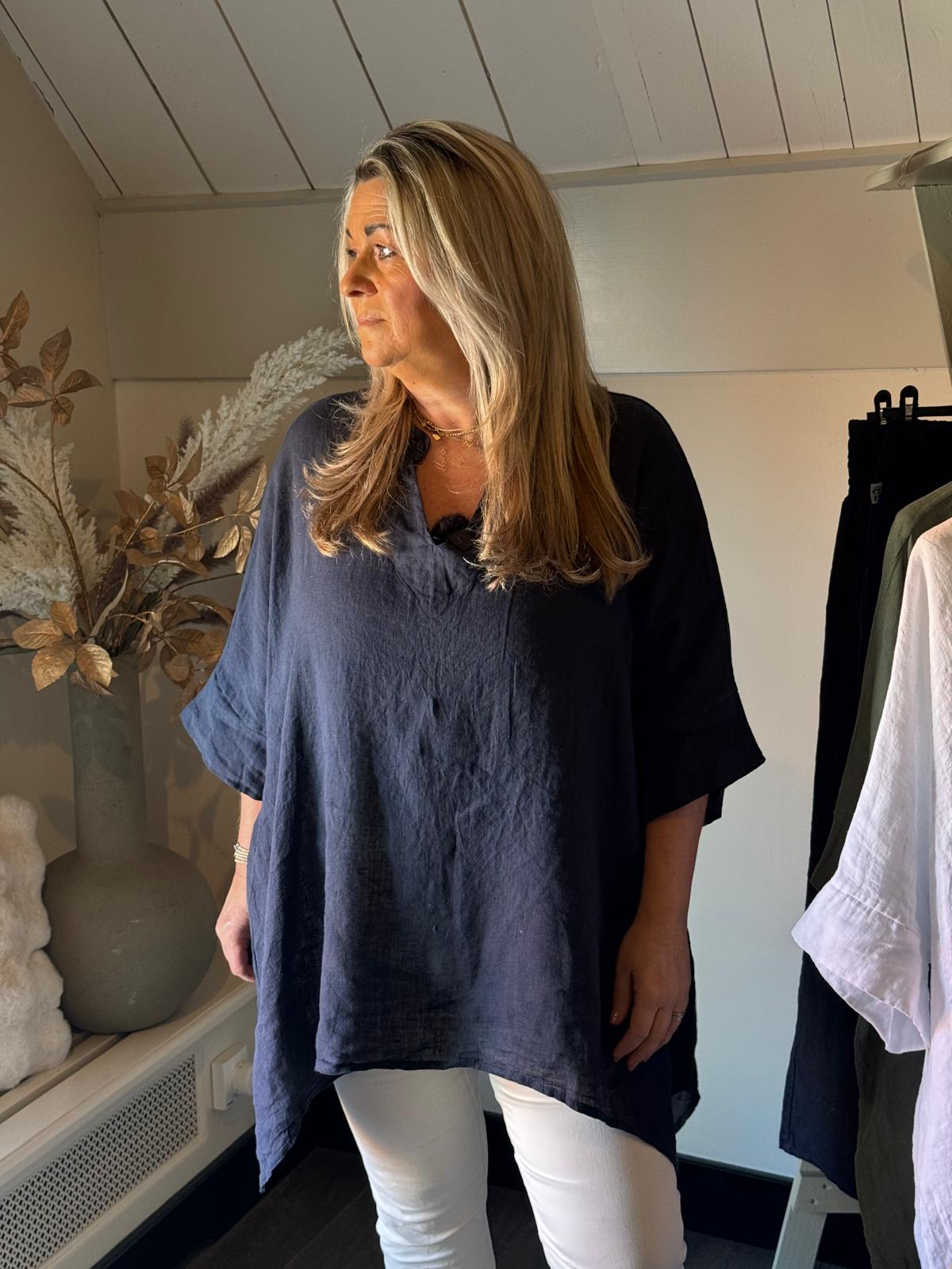 Blouse Oversized Lara navy