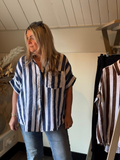 Linnen oversized blouse Lynn Navy