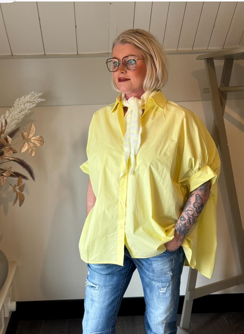 COTTON BLOUSE MANOU LICHT GEEL