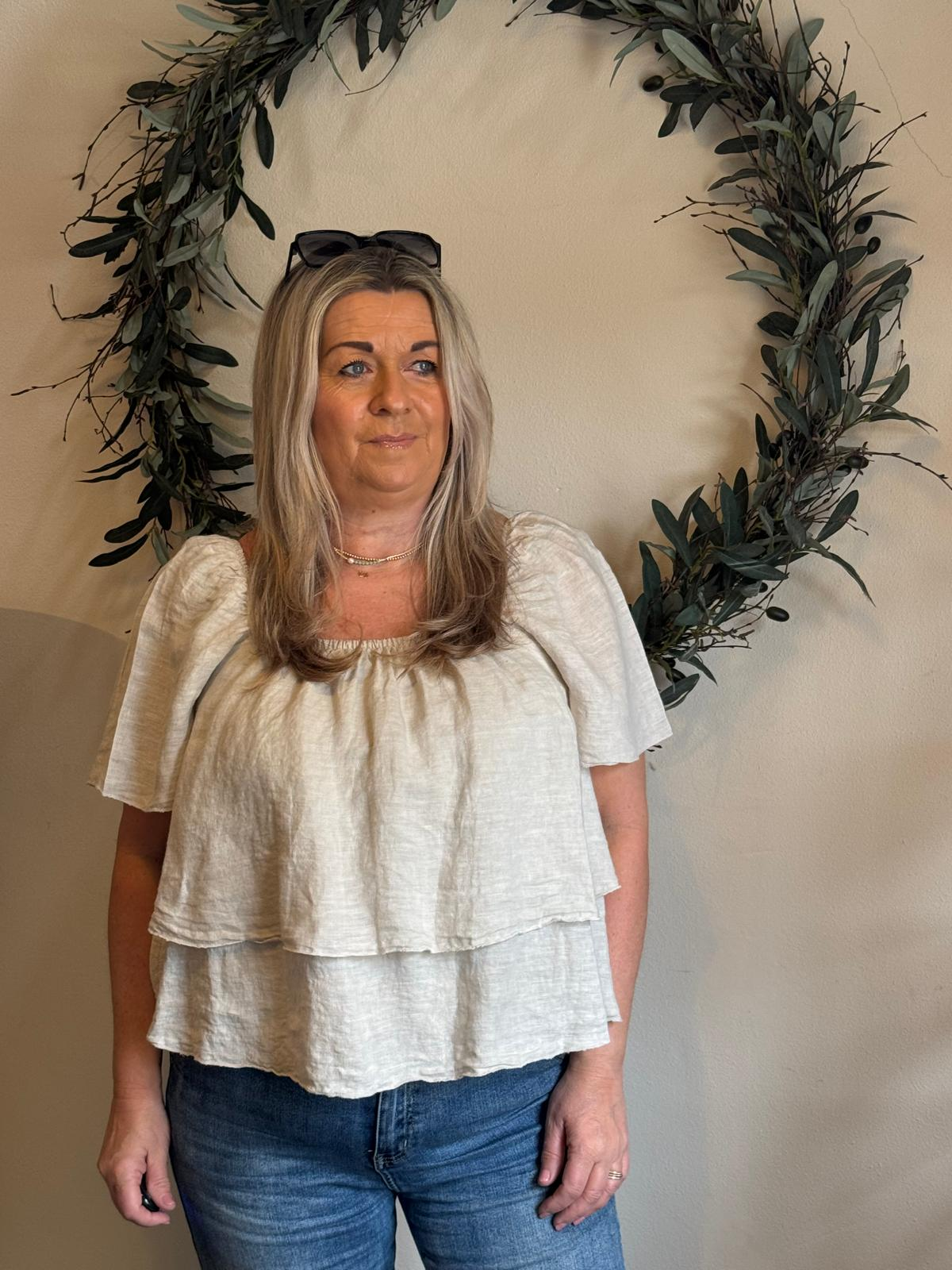 Linnen blouse Marly beige