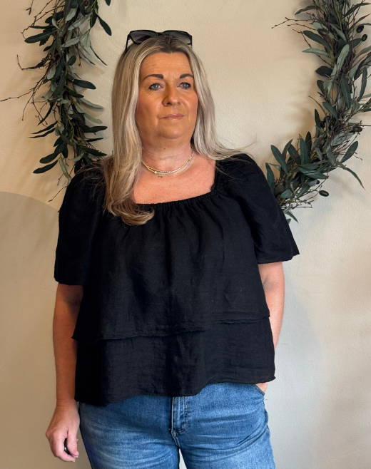 Linnen blouse Marly black