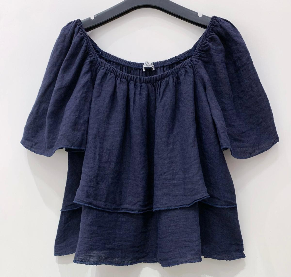 Linnen blouse Marly navy