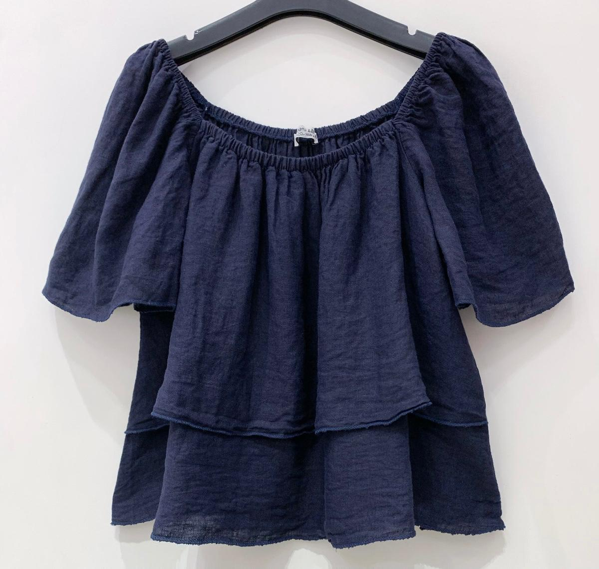 Linnen blouse Marly navy